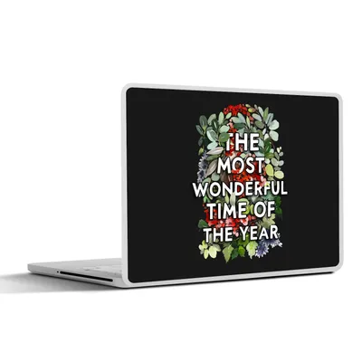 Produktbild von MuchoWow® Laptop Aufkleber Sticker Cover Pflanzen - Blumen - Zitate - Weihnachten 31x22.5 cm - Laptop-Deko