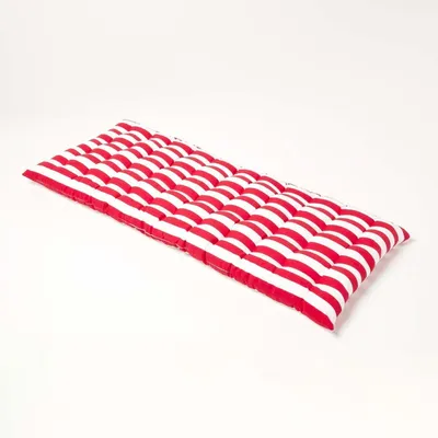 Produktbild von HOMESCAPES 2-Sitzer Bankauflage mit breiten Streifen, 100% Baumwolle, rot
