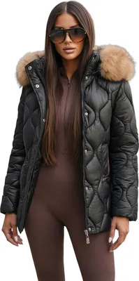 Produktbild von Damen Winterjacke Schwarz OZONEE O/5M3226/392Z L