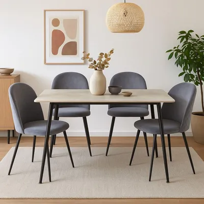 Produktbild von 5tlg. Tischgruppe 1Esstisch, 4Polsterstühle