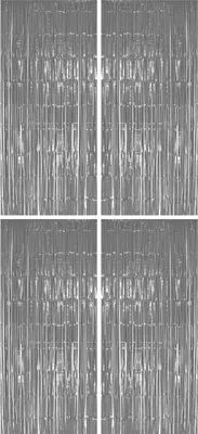 Produktbild von 4x Lametta Vorhang - silber - 91x244 cm
