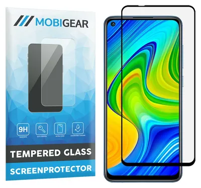 Produktbild von Mobigear Premium Displayschutzfolie für Xiaomi Redmi Note 9, gehärtetes Glas, Panzerglasfolie - Kompatibel mit Hüllen - Schwarz