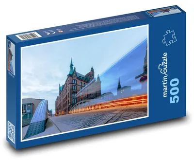 Obrázek produktu pro Puzzle 500 Hamburg - Speicherstadt, most - martinpuzzle