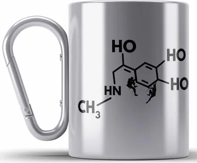 Produktbild von Trendation - Klettern Bergsteigen Geschenk Edelstahl Tasse Karabiner Boulder Geschenkidee Berge Dopmain Grafik (Silber)