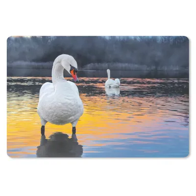 Produktbild von MuchoWow® Schreibtischunterlage Schwan - Vogel - Sonnenuntergang - Wasser 60x40 cm - XXL Mauspad - Großes Mauspad