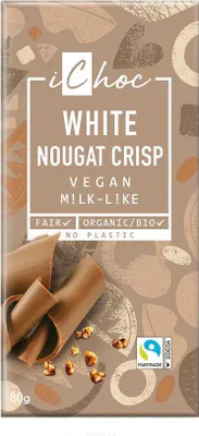 Obrázok produktu pre NOUGÁTOVÁ DOSKA S ORIEŠKOVÝM KROKANTOM FAIR TRADE80 g - ICHOC (VIVANI)