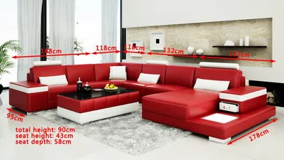 Obrázek produktu pro Designová pohovka, rohová sedačka, čalouněná sestava, obývací nábytek, tvar U