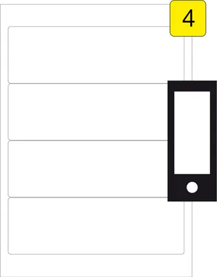 Produktbild von 100 Etiketten / 25 Blatt DIN A4 / Größe: 192,5x62 / Ordner-Rückenschilder