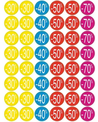 Image de Apli - Étiquettes autocollantes Agipa de -30 % à -70 %, couleurs assorties