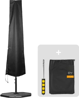 Immagine prodotto di Copri ombrellone per ombrelloni in piedi Copri ombrellone con cerniera e palo - Resistente alle intemperie - 235 cm - Nero