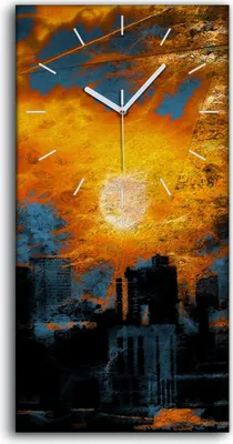 Produktbild von Küche Wohnzimmer Wand Leinwand Uhr 30x60 Wand Kunst Bild Abstraktion am Wasser - weiße Hände