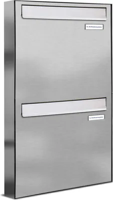 Produktbild von 2er V2A Edelstahl Briefkasten-Anlage Tür- Zaundurchwurf