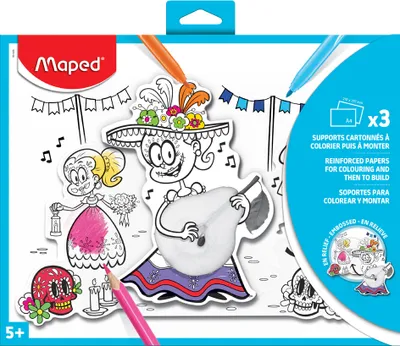 Produktbild von Maped 3D Zeichenpapier DIN A4 3 Blatt