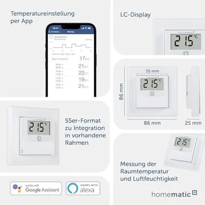 Produktbild von Homematic IP HmIP-STHD, LR03/Micro/AAA, Alkali, 1,5 V, 55 mm, 23,5 mm, 50 mm