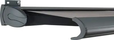 Produktbild von SOLUNA Kassettenmarkise Exclusiv 3x1,5 Dessin 320925 Gestell RAL 7016 anthrazitgrau Antrieb links inkl. Motor und Wandsc
