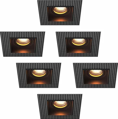 Produktbild von Ledvion 6er Set LED Einbaustrahler Schwarz GU10 Fassung Warmweiss