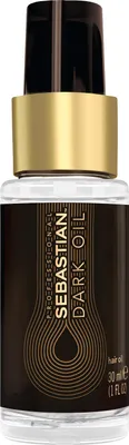 A product shot of Sebastian Professional Dark Oil hair oil.