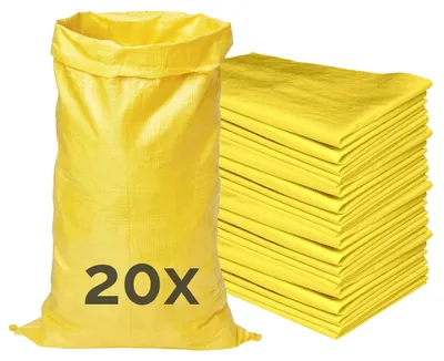 Produktbild von Garronda Polypropylensack 105 x 65 cm 20 Stück Getreidesack aus PP für Lagerung & Sand reißfest 50 kg belastbar – vielseitig einsetzbar: Gewebesäcke Sandsäcke Gartensack Hochwasserschutz Gelb GD-0161