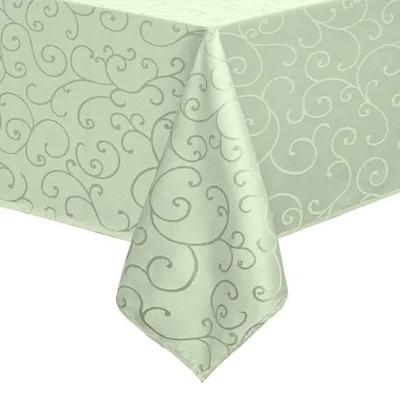Immagine prodotto di Tovaglia lavabile, 100x100 cm, quadrata, verde chiaro, in damasco jacquard
