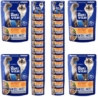 Zdjęcie produktu dla OptiVital Mokra Karma dla Kota Sterylizowanego Indyk w Sosie 85g