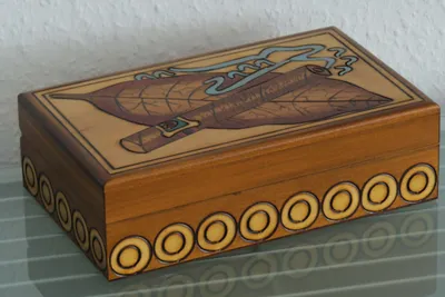 Produktbild von Zigarrenkiste Zigarrenbox Zigarrenetui Zigarren Holzbox Holz Box Kästchen