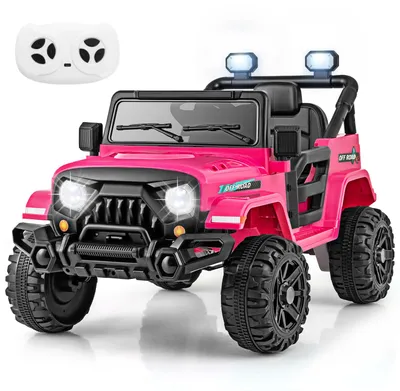 Produktbild von COSTWAY 12V Elektroauto Kinder, Elektro Kinderauto mit 2,4G Fernsteuerung, LED-Leuchten, Musik und Hupe, Elektro Auto für Kinder 3+, Rosa