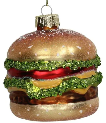 Zdjęcie produktu dla Zestaw świątecznych ozdób "Hamburger-Mix", wymiary 9x9x10 cm