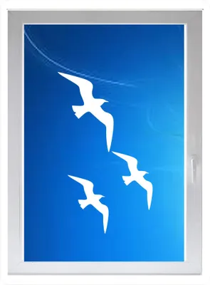 Produktbild von INDIGOS UG - schöner Vogel - Farbe: weiss - 96x56 cm - Sichtschutzfolie - Fensterfolie - Glasdekorfolie - für die Küche, schöner Vogel ans Fenster