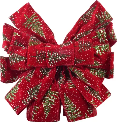 Produktbild von Dekoschleife Samt Santa Lila Kokarde 32x130 cm Rot 1 Stück