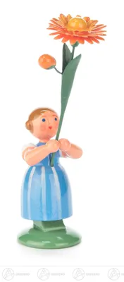 Productafbeelding van Bloemenmeisje voor de lente en het voorjaar, met goudsbloem. Hoogte ongeveer 11 cm. Nieuw