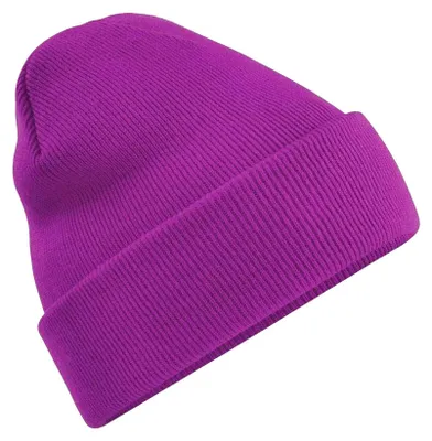 Image de Bonnet unie en tricot Beechfield pour adultes FK1482 (taille unique) (magenta)