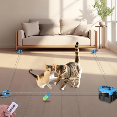 Interaktives Katzenspielzeug, USB-aufladbar, Auto-/Handmodus