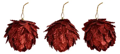 Produktbild von Clayre & Eef Deko-Anhänger Blumen Ø 8x8 cm Rot Kunststoff