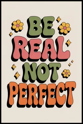 Produktbild von Poster 61x91,5cm Motivationsaffirmation Retro Vintage Für das Wohnzimmer Be Real