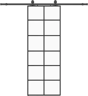 Immagine prodotto di vidaXL Porta scorrevole con raccordo nero 76x205 cm vetro ESG