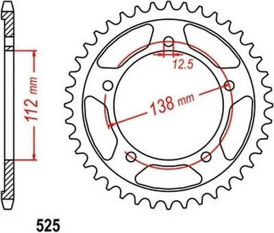 Produktbild von Kettenrad 44 Z Teilung 525 für Honda CB CBF CBR VT XL500 600 650 750 900 1000