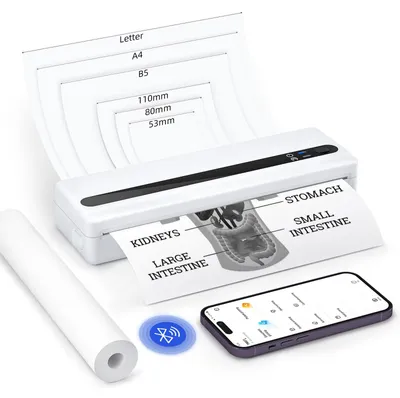 Obrázok produktu pre Bluetooth termálne tlačiarne A4 – Prenosná tlačiareň na mobilné použitie