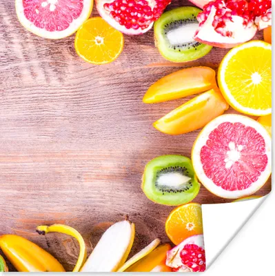 Produktbild von MuchoWow® Poster Obst - Zitrusfrüchte - Küche - Sommer 50x50 cm - Wohnzimmerdekoration