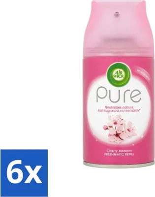 Image de Air Wick - Recharge désodorisant - Fleurs de cerisier - Vaporisateur automatique - 250 ml - Pack avantage - 6 pièces