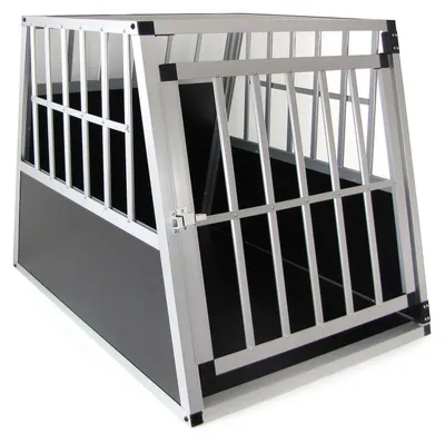 Hundebox Hundetransportbox Reisebox Gitterbox Alu Auto Box Hund 91 x 65 x 69 cm – Produktansicht