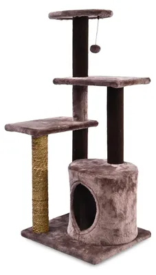 Productafbeelding van Kartonnen krabpalen voor katten, 3 niveaus, 49 x 40 x 102 cm