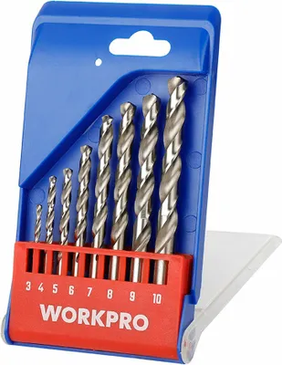 Produktbild von Satz Bohrer Workpro 3, 4, 5, 6, 7, 8, 9 y 10 mm Metall 8 Stücke