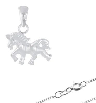 Produktbild von Pferde Schmuck: Kinder Ohrstecker, Kette oder Armband aus 925 Silber Halskette