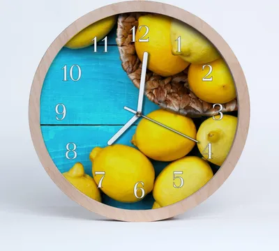 Produktbild von Holzuhr 30fi cm wanduhr - Zitronen-Frucht