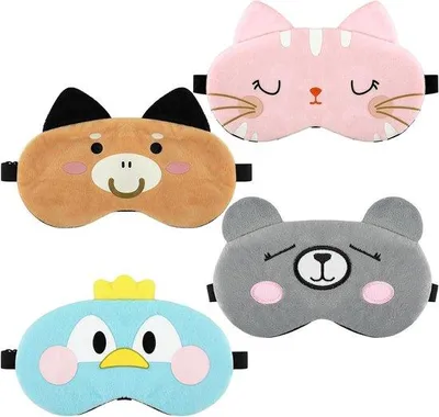 Image de Masque de sommeil pour enfants - Doux et ajustable - 4 pièces
