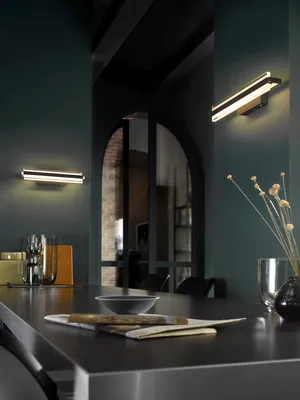 Produktbild von Fischer & Honsel 30282 Paros TW Wandleuchte 1x LED 8,5W sandschwarz / nickel matt, 35x8cm