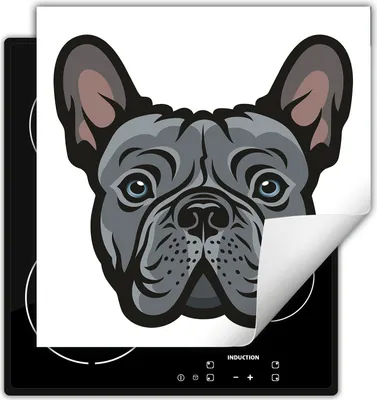 Produktbild von DarHaus Herdabdeckplatte 50x52 cm Anti Rutsch Matte Aufrollbar, grau - Hund