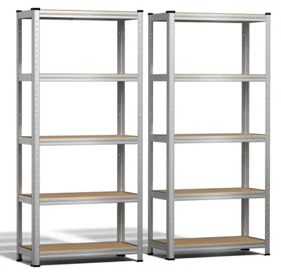 Produktbild von VOUNOT® 5-stufiges Schwerlastregal 2er Set, Regal Lagerregal Kellerregal 150x70x30cm