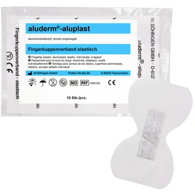 Produktbild von aluderm ® Wundpflaster aluplast 4,3 x 7,2 cm (B x L) Polyestervlies aluminiumbedampft weiß 10 St./Pack.