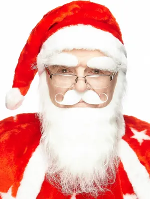Produktbild von Weißer Weihnachtsmannbart mit Augenbrauen